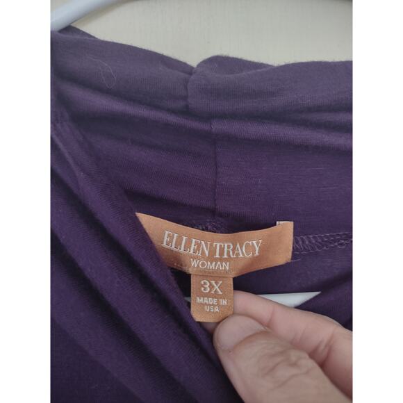 Ellen Tracy Purple Lightweight Turtleneck Top Size 3X Classic Basic - Picture 2 of 6